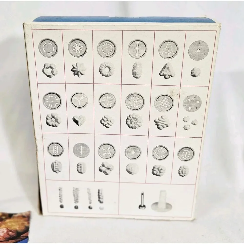 Vintage SAWA 2000 Deluxe Metal Cookie Press Decorator Gun Accessories Set Sweden